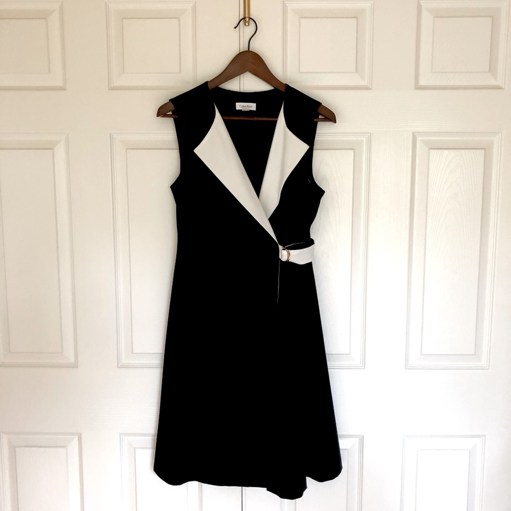 Black and white,Calvin Klein,wrap dress,size 10